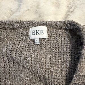 BKE Neutral Taupe Open-Knit Sweater